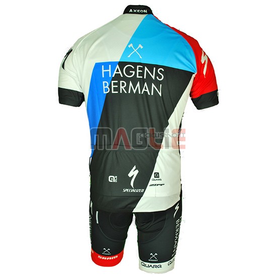 Maglia Axeon Hagens Berman Manica Corta 2018 Blu Nero